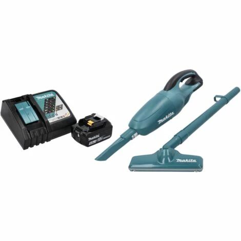 Makita DCL 180 RT1 Akku Staubsauger 18 V Grün + 1x Akku 5,0 Ah + Ladegerät – Bild 2