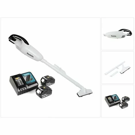 Makita DCL 180 RT W Akku Staubsauger 18 V Weiß + 2x Akku 5,0 Ah + Ladegerät 4 Makita DCL 180 RT W Akku Staubsauger 18 V Weiß + 2x Akku 5,0 Ah + Ladegerät – Bild 4