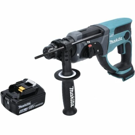 Makita DHR 202 T1 Akku Kombihammer 18 V 2,0 J SDS Plus + 1x Akku 5,0 Ah - Ohne Ladegerät – Bild 2