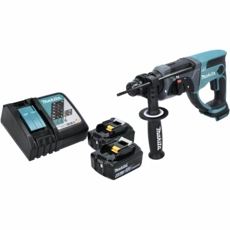 Makita DHR 202 RG Akku Kombihammer 18 V 2,0 J SDS Plus + 2x Akku 6,0 Ah + Ladegerät â Bild 2
