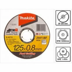 Makita 5x Trennscheibe 125 X 0,8 X 22,23 Mm Für INOX Edelstahl ( 5x B-45733 )