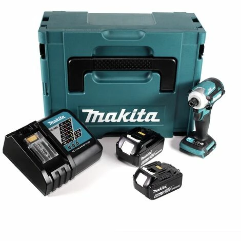 Makita DTD 171 RGJ Akku Schlagschrauber 18 V 180 Nm 1/4" Brushless + 2x Akku 6,0 Ah + Ladegerät + Makpac – Bild 3