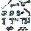 Satz Aus 10 BL1850-Maschinen (DCL180 + DHP481 + DTD154 + DGA506 + DHS680 + DHR243 + DTM51 + DJR18 MAKITA - DLX1011PTJ