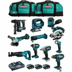 MAKITA Kit MK1101 (DDF482+DHR171+ DGA504+ DTD152+ DJV182+ DSS610+ DJR186+ DBO180+ DTM51+ DML802+ DTW190+3x5,0Ah+DC18RD+2xLXT600)