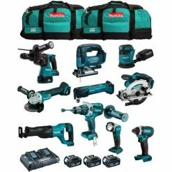 MAKITA Kit MK1002 (DHP481+ DHR243+ DGA504+ DTD152+ DJV182+ DSS610+ DJR186+ DBO180+ DTM51+ DML802+ 3x5,0Ah + DC18RD + 2xLXT600)