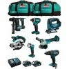MAKITA Kit MK701 (DDF482 + DHR171 + DGA504 + DTD152 + DJV182 + DSS610 + DML802 + 2 X 5,0 Ah + DC18RC + 2 X LXT600)
