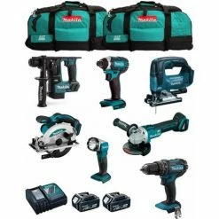 MAKITA Kit MK701 (DDF482 + DHR171 + DGA504 + DTD152 + DJV182 + DSS610 + DML802 + 2 X 5,0 Ah + DC18RC + 2 X LXT600)