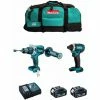 MAKITA Kit MK211 (DHP481 + DTD152 + 2 X 5,0 Ah + DC18RC + LXT600)