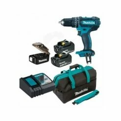 MAKITA Akku-Schlagbohrschrauber 18 V DHP482RFX2WEM, 2 X 3,0 Ah, Ladegerät