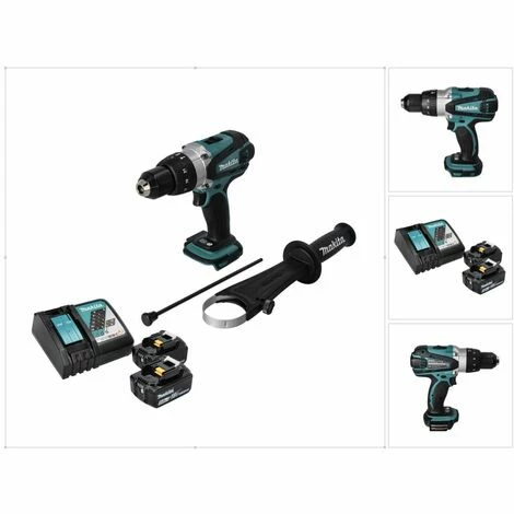 Makita DHP 458 RT Akku Schlagbohrschrauber 18 V 91 Nm + 2x Akku 5,0 Ah + Ladegerät 4 Makita DHP 458 RT Akku Schlagbohrschrauber 18 V 91 Nm + 2x Akku 5,0 Ah + Ladegerät – Bild 4