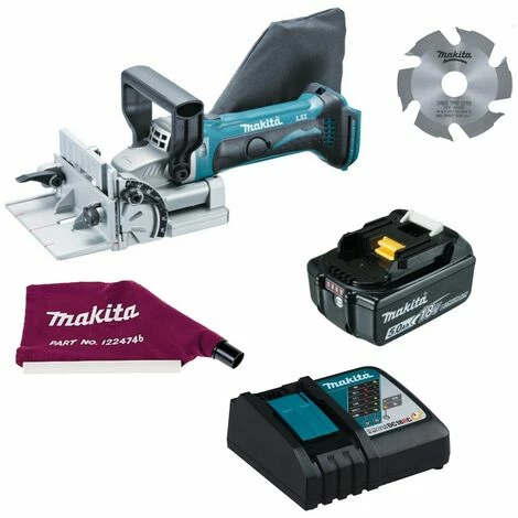 Makita Akku-Nutfräse DPJ180Z 18V + Akku 5,0 Ah BL1850B + Ladegerät DC18RC – Bild 2