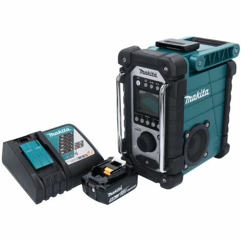 Makita DMR 107 RT1 Akku Baustellen Radio 7,2 - 18 V + 1x Akku 5,0 Ah + Ladegerät – Bild 3
