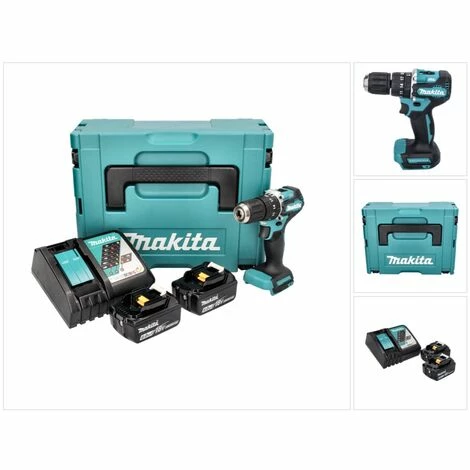 Makita DHP 487 RGJ Akku Schlagbohrschrauber 18 V 40 Nm Brushless + 2x Akku 6,0 Ah + Ladegerät + Makpac – Bild 3