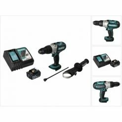 Makita DHP 451 RT1 Akku Schlagbohrschrauber 18 V 80 Nm + 1x Akku 5,0 Ah + Ladegerät