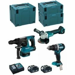 MAKITA Kit MK311RTJ (DHR243 + DHP484 + DGA504 + 2 X 5,0 Ah + DC18RC + MAKPAC 2 + MAKPAC 3 + MAKPAC 4)