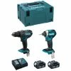 MAKITA Kit MK219RTJ (DHP482 + DTD154 + 2 X 5,0 Ah + DC18RC + MAKPAC 3)