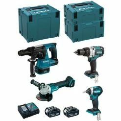 MAKITA Kit MK408RTJ (DHR243 + DHP481 + DTD154 + DGA504 + 2 X 5,0 Ah + DC18RC + MAKPAC 2 + MAKPAC 3 + MAKPAC 4)
