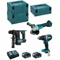 MAKITA Kit MK309RTJ (DHR171 + DHP484 + DGA504 + 2 X 5,0 Ah + DC18RC + MAKPAC 2 + 2 X MAKPAC 3)