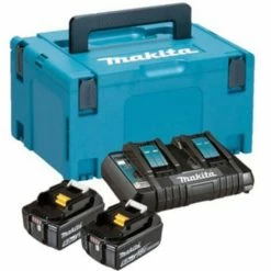 Makita 197629-2 18V Li-Ion Akku-Starterset (2x 5.0Ah) + Doppel-Schnellladegerät In MAKPAC