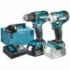 MAKITA 18V Akku-Kombo-Kit Bohrschrauber DLX2452TJ | DDF485 + DTW300 | 2x Akku 5,0 Ah MAKPAC