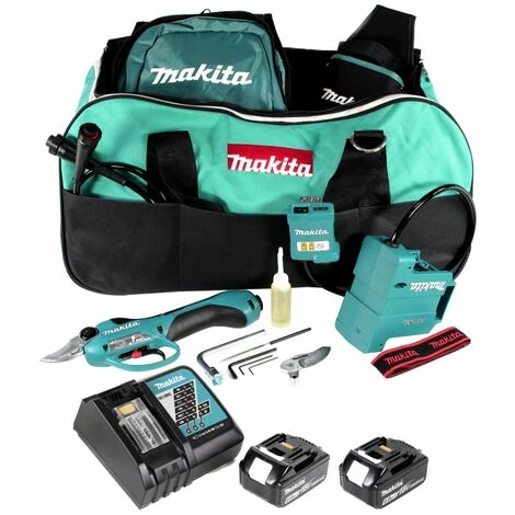 Makita DUP 361 RG Akku Rebschere Astschere 36 V ( 2x 18 V ) + 2x Akku 6,0 Ah + Ladegerät + Tasche – Bild 4