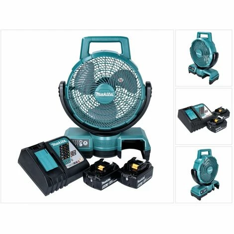 Makita DCF 203 RT Akku Lüfter Ventilator 14,4 V - 18 V + 2x Akku 5,0 Ah + Ladegerät – Bild 2