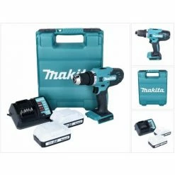 Makita DF 488 DWE Akku Bohrschrauber 18 V 42 Nm G-Serie + 2x Akku 1,5 Ah + Ladegerät + Koffer