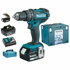 MAKITA 18V Akku-Schlagbohrschrauber DHP482FJX4 | 2x Akku 3,0 Ah In MAKPAC Inkl. Kühlbox & Bit-Set 31-tlg.