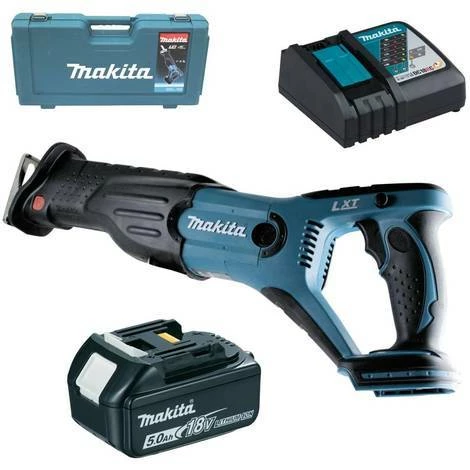 Makita Akku-Säbelsäge Reciprosäge DJR 181 RT + Akku 18V 5,0 Ah + Koffer BJR 181