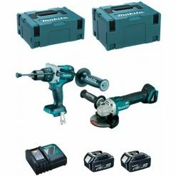 MAKITA Kit DLX2130TJ2 (DGA504 + DHP481 + 2 X 5,0 Ah + DC18RC + MAKPAC 2 + MAKPAC 3)